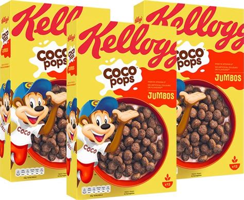 Kellogg S Coco Pops Jumbos Cornflakes Ontbijtgranen 375g X 3 Bol