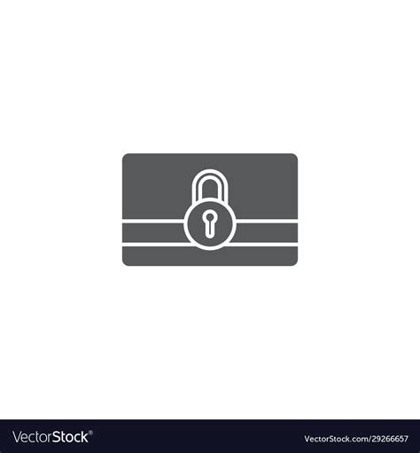 Credit Card With Lock Icon Isolated On White Vector Image