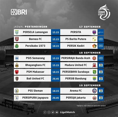 Simak Jadwal Pertandingan Bri Liga Besok September Persija