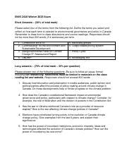 Envs Exam Questions Final Pdf Envs Winter Exam