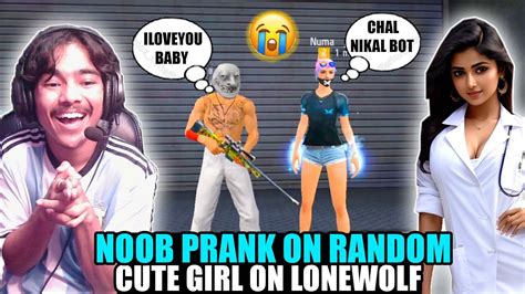 Noob Prank On Random Cute Girl On Lone Wolf🤣 She Call Me Noob😡 Garena