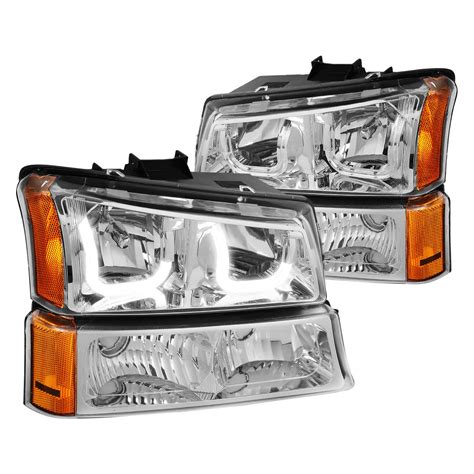 Lumen 88 1001783 Chrome LED DRL Bar Headlights With Turn Signal