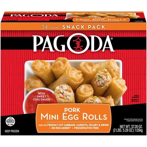 Pagoda Pork Mini Egg Rolls With Sweet Chili Sauce Snack Pack 3728 Oz