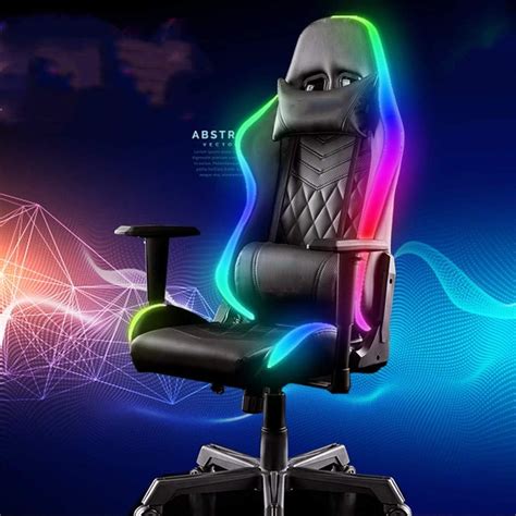 Dbg New Massage Gaming Chair With Rgb Led Lightreclining Backrest