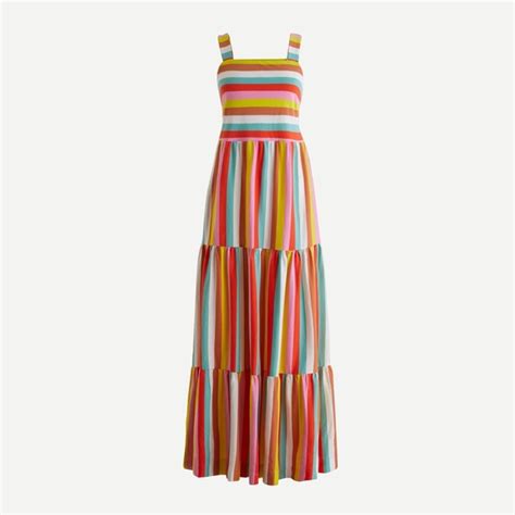 J Crew Dresses J Crew Rainbow Stripe Maxi Dress Medium Ap72 Poshmark