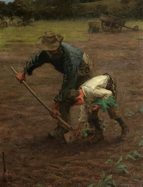 Putting In Broccoli Plants Cornwall Painting By William Banks