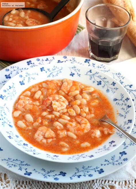 Alubias Blancas Con Langostinos Receta Expr S De Cuchara Lista En