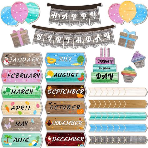 Buy 61 Pieces Home Sweet Happy Birthday Bulletin Board Set Classroom