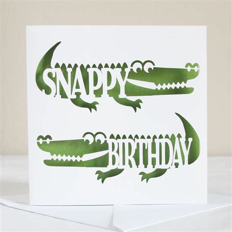 Snappy Birthday Crocodile Card By Whole In The Middle Birthday