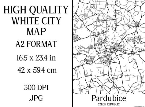 Pardubice Czech Republic White City Map Graphic by Mappingz · Creative Fabrica