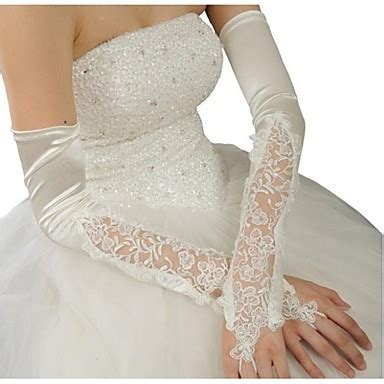 Opera Length Fingerless Glove Satin Bridal Gloves