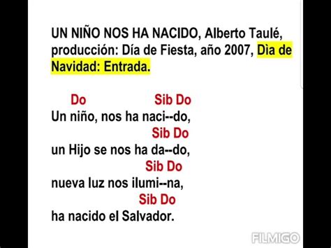 Dia de Navidad Entrada Un Niño nos ha Nacido Alberto Taulé Acordes