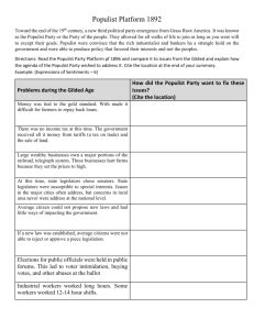 The People's Party Platform (Populist Party) – 1892 PREAMBLE The