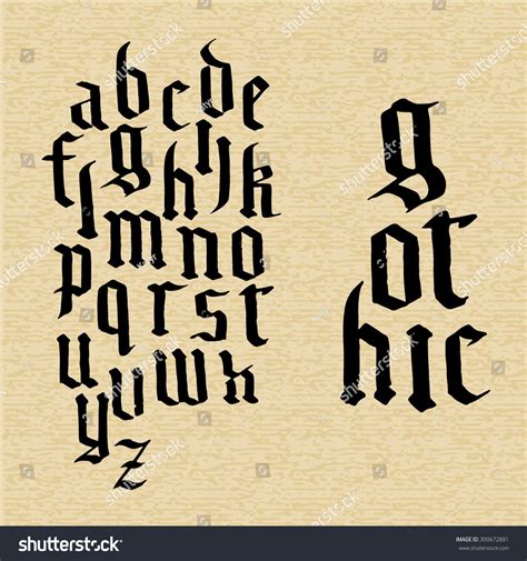 Vector Illustration Of Hand Draw Gothic Font For Design Website