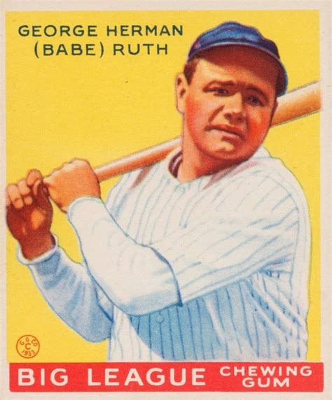 1933 Goudey George Herman (Babe) Ruth #53 Baseball - VCP Price Guide