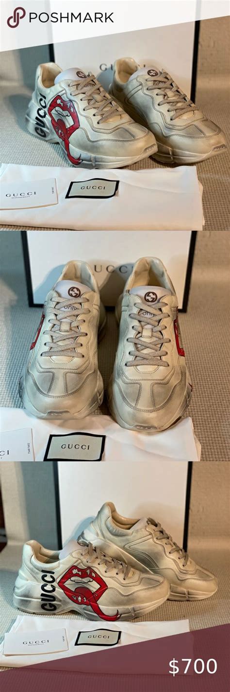 Gucci Rhyton Sneaker With Mouth Print Ivory Nwt Sneakers Gucci Shoes