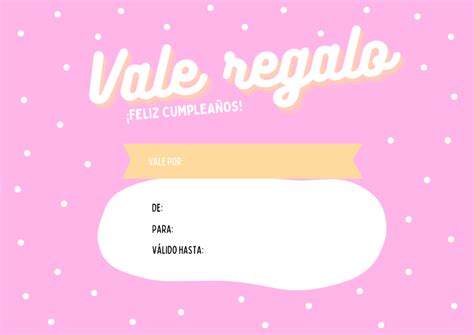 Vale de Regalo cumpleaños