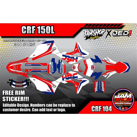 Crf L Honda Full Set Decals W Free Rim Sticker Batch Shopee