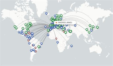 Direct (non-stop) flights from Madrid, Barajas (MAD) - FlightsFrom.com