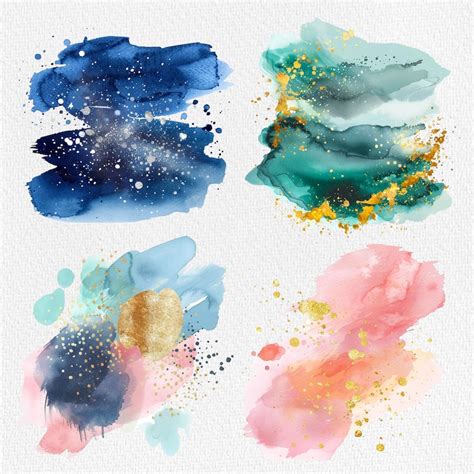 Watercolor Splashes Clipart Watercolor Textures Pastel Aquarelle