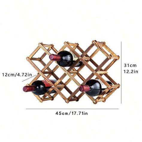 Solid Wood Modern Simple Diamond Shaped Wine Rack With Cup Holder