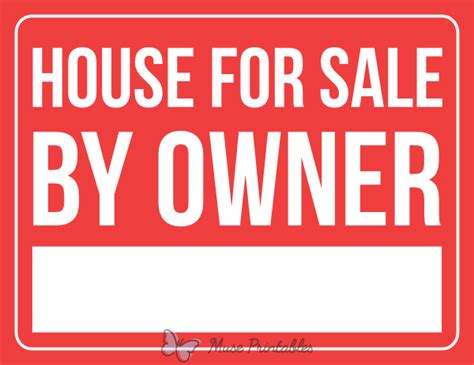 Printable House For Sale By Owner Sign