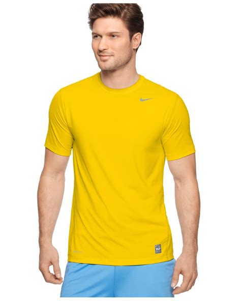 Nike Pro Combat Dri Fit T Shirts In Yellow For Men Lyst