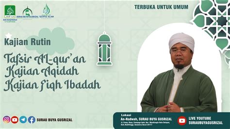 Fiqh Ibadah Jumat Agustus Buya Gusrizal Gazahar Dt Palimo