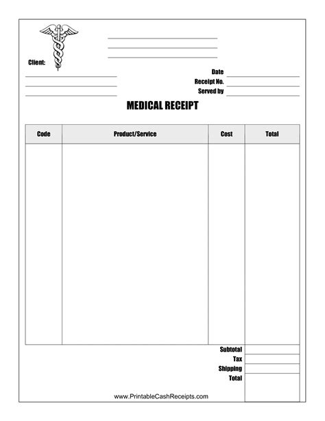 Medical Doctor Receipt Template