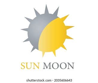 Sun Moon Logo Design Vector Image Stock Vector Royalty Free