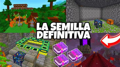 La Mejor Semilla Minecraft Bedrock Aldeas Mansion Portal Al