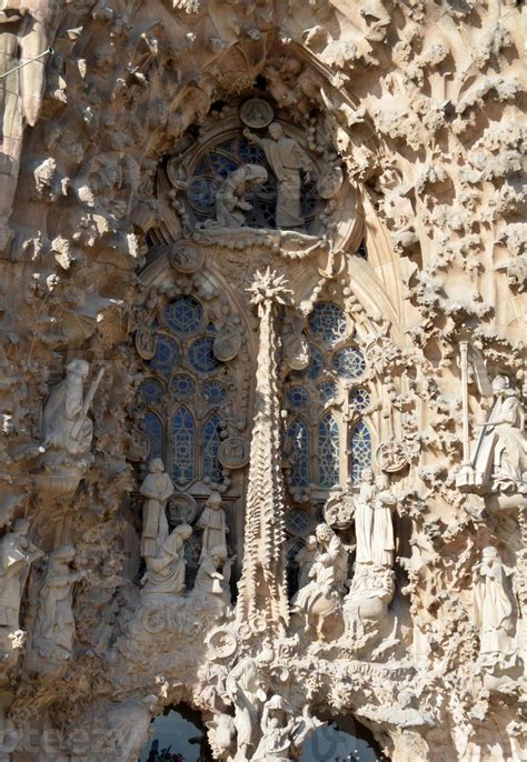 Architectural Details Of Sagrada Familia Barcelona Spain Stock