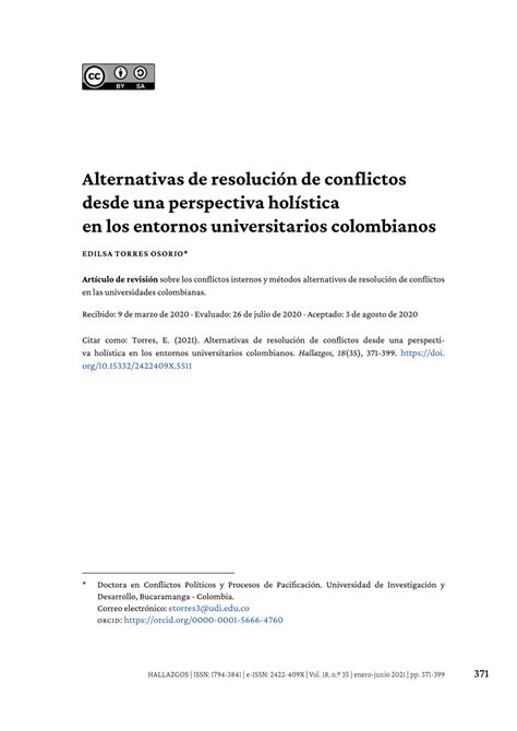 Pdf Alternativas De Resoluci N De Conflictos Desde Una Perspectiva