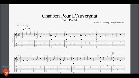 Chanson Pour L Auvergnat Guitar Pro Tab Youtube