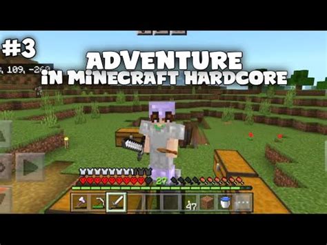 Finding Iron In Minecraft PE Hardcore Is Not Easy Ep 3 Hardcore