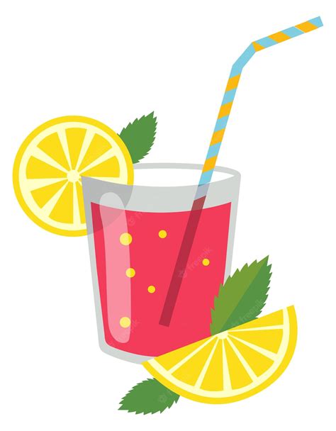 Premium Vector Fruit Drink Glass Icon Cartoon Summer Refreshment With Straw