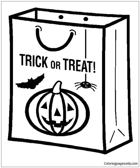 Trick or Treat Bag Coloring Page - Free Coloring Pages Online