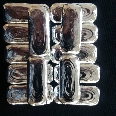 Hand Poured Silver Bar From Silver Bullion One Troy Ounce of 999 Silver ...