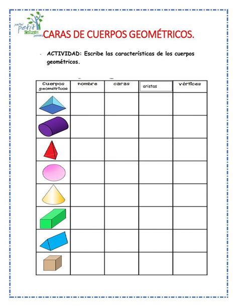 Ejercicio De Caras De Cuerpos Geom Tricos Cuerpos Geometricos