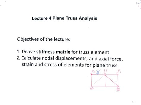 Lecture Full Notes C Lecture Plane Truss Analysis Objectivesof