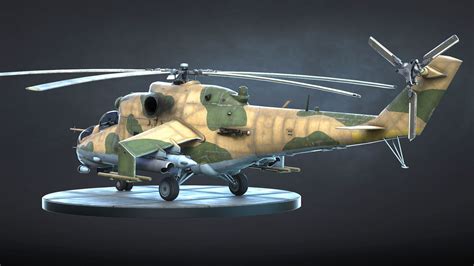 3D model Mi-24 Helicopter Low-Poly VR / AR / low-poly | CGTrader