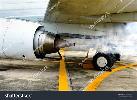 Jet Engine Aircraft Airplane Blowing White Stock Photo 1150512935