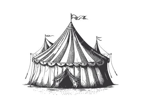 Premium Vector Circus Tent Hand Drawn Sketch Vector Illustration Desing