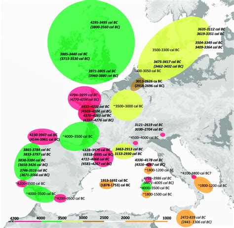 Map showing the hypothetical route of the megalithic expansion in three ...