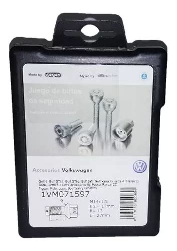 Birlos De Seguridad Para Vw Golf Jetta Clasico Passat Envío gratis