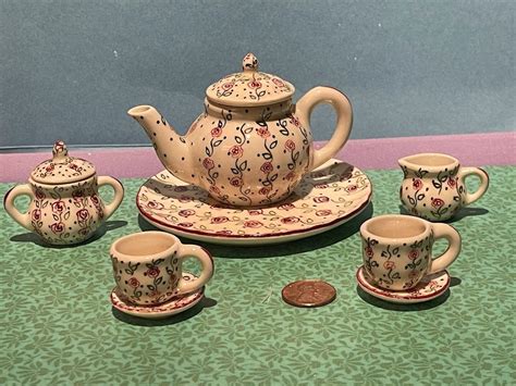 Vintage Miniature Tea Set Polish Style - Etsy