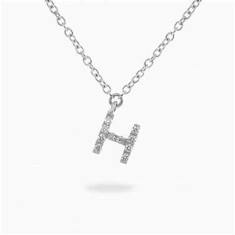 Ct White Gold Diamond Initial H Necklace Cerrone Jewellers