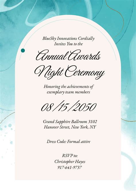 Free Modern Awards Night Invitation Template Edit Online And Download