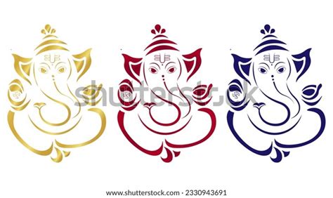 Set Colourful Multiple Vinayagar Ganapati Vector Stock Vector (Royalty Free) 2330943691 ...