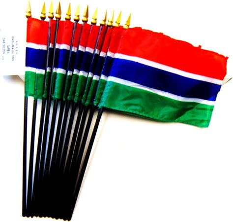 Made In Usa Box Of 12 Gambia 4x6 Miniature Desk And Table Flags 12